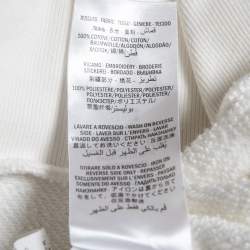 Pre Owned Gucci Off-White Cotton Tennis Embroidered Crew Neck Sweatshirt XXS