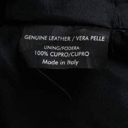 Pre Owned Gucci Black Leather Midi Skirt M