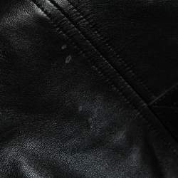 Pre Owned Gucci Black Leather Midi Skirt M