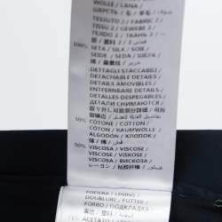 Pre Owned Gucci Navy Blue Wool Crepe Ruffled Belted Dress S