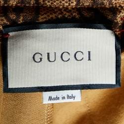 Gucci Brown Monogram Printed Jersey Knit Pleated Midi Skirt M