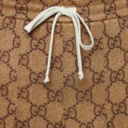 Gucci Brown Monogram Printed Jersey Knit Pleated Midi Skirt M
