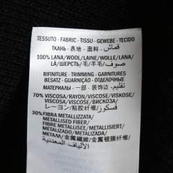 Pre Owned Gucci Black Wool Lurex Web Trim Detail Sweater L