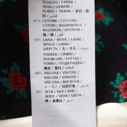 Pre Owned Gucci Navy Blue Floral Jacquard Cotton Single-Breasted Blazer M