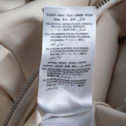 مملوكة مسبقًا Gucci Cream Technical Jersey Web Trim Detail Ruffled Midi Dress M