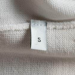 Gucci Cream Wool Metallic Stripe Trimmed Buttoned Cardigan S