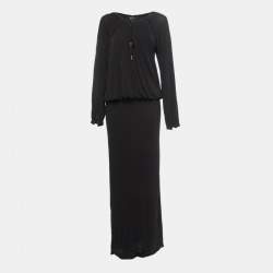 Gucci Black jersey Knit Maxi Dress M