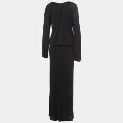 Gucci Black jersey Knit Maxi Dress M