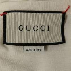 Pre Owned Gucci Cream Guccy Maison De L'amour Printed Cotton Knit T-Shirt L