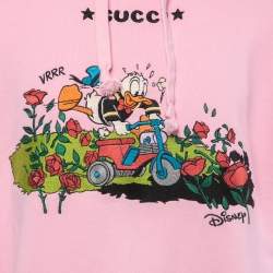 Gucci X Disney Pink Embroidered Cotton Knit Hoodie M