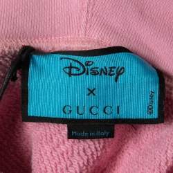 Gucci X Disney Pink Embroidered Cotton Knit Hoodie M
