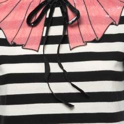 Pre Owned Gucci Multicolor Striped Cotton Sequin Detailed Half Sleeve T-Shirt S