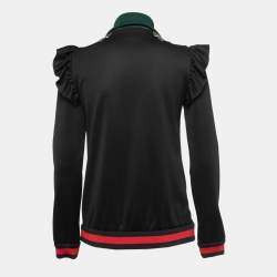 Gucci Black Technical Jersey Embroidered Zip-Up Jacket S