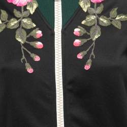 Gucci Black Technical Jersey Embroidered Zip-Up Jacket S
