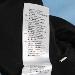 Gucci Blue Wool Blend Ruffled Skirt Suit S