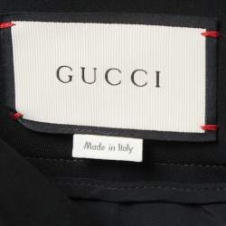 Gucci Black Crepe GG Logo Plaque Kick-Flare Legged Trousers S