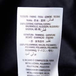 Pre Owned Gucci Black Logo Printed Knit Sequin Embellished Tiger Detail Long Sleeve T-Shirt XL