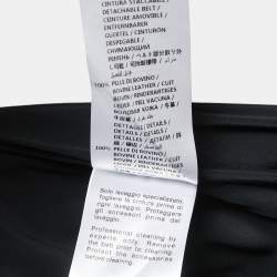 Gucci Black Wool Tiger Button Detail Belted Midi Dress S