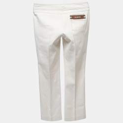 مملوكة مسبقًا Gucci Off White Cotton Trousers S