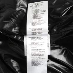 Pre Owned Gucci Equestrian Black Synthetic Leather Trimmed Sleeveless Hooded Puffer Jacket S