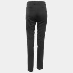 Pre Owned Gucci Black Wool Side Stripe Detail Tapered Trousers M