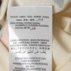 Pre Owned Gucci Cream Cotton Tiger Printed Elisir of Love T-Shirt XS