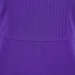 Gucci Purple Wool Pintuck Detail Sheath Dress S