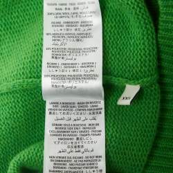 Gucci Green Snake Patterned Wool Butterfly Patch Crew Neck Sweater XXS