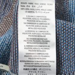 Gucci Blue Castle Patterned Wool Embroidered Patch Crew Neck Sweater XL
