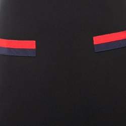 Pre Owned Gucci Black Stretch Crepe Button Embellished Midi Dress M