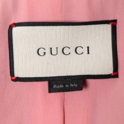 Gucci Red Wool & Silk Ruffle Detail Single Breasted Blazer S