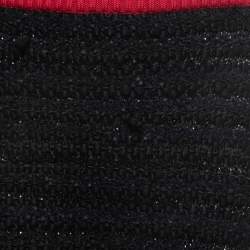 Pre Owned Gucci Black Boucle Knit Web Skirt L