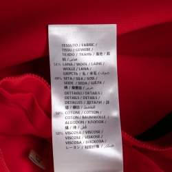 Gucci Red Wool Blend Web Trimmed Midi Dress M