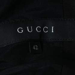 Pre Owned Gucci Black Velvet Silk Trim Single Breasted Blazer M