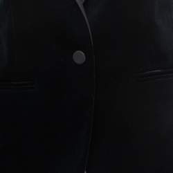 Pre Owned Gucci Black Velvet Silk Trim Single Breasted Blazer M