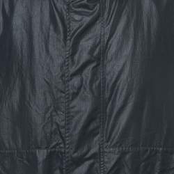 Pre Owned Gucci Navy Blue Nylon Button Front Hooded Jacket 3XL