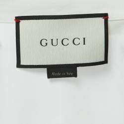 مملوكة مسبقًا Gucci White Cotton Button Front Ruffled Full Sleeve Shirt Blouse S