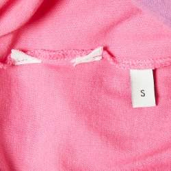 Gucci Pink Maison De L'Amour Print Cotton Crew Neck Half Sleeve T-Shirt S