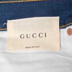 Gucci Blue Denim Embroidered Patch Jeans M Waist 30"