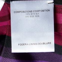 Pre Owned Gucci Purple Striped Silk Shift Dress M