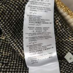 Pre Owned Gucci Black/Metallic GG Patterned Knit Skirt M