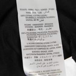 Gucci Black Cotton Logo Embellished Half Sleeve T-Shirt XS
