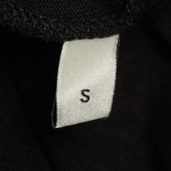 Pre Owned Gucci Black Cotton Logo Sequin Detailed Half Sleeve T-Shirt S