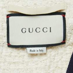 Gucci Off White Tweed Web Stripe Detail Buttoned Jacket S