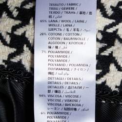 Gucci Black & White Patterned Wool & Cotton Coat M