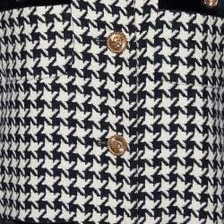 Gucci Black & White Patterned Wool & Cotton Coat M