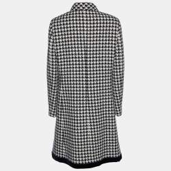 Gucci Black & White Patterned Wool & Cotton Coat M