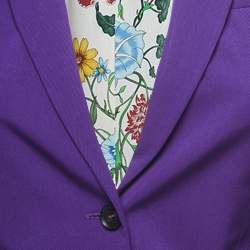 Gucci Dark Purple Wool Blend Single Breasted Blazer S