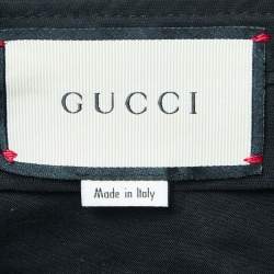 Pre Owned Gucci Black Crepe Web Stripe Detailed Culottes S