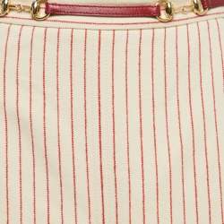 Gucci Beige Striped Wool Horsebit Belt Detailed Midi Skirt S